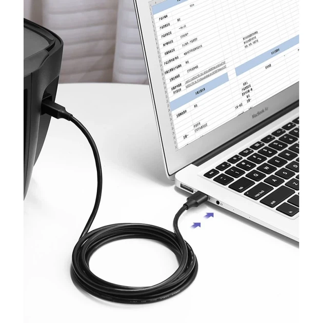 Кабель Ugreen USB Type-B to USB-A 2.0 480Mbps 1.5m Black (6957303813506) - Фото 3 Кабель Ugreen USB Type-B to USB-A 2.0 480Mbps 1.5m Black (6957303813506) - изображение 3