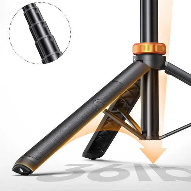 Универсальный штатив Tech-Protect L03S Wireless Selfie Stick Tripod Black (9490713934463) - Фото 5 Универсальный штатив Tech-Protect L03S Wireless Selfie Stick Tripod Black (9490713934463) - изображение 5