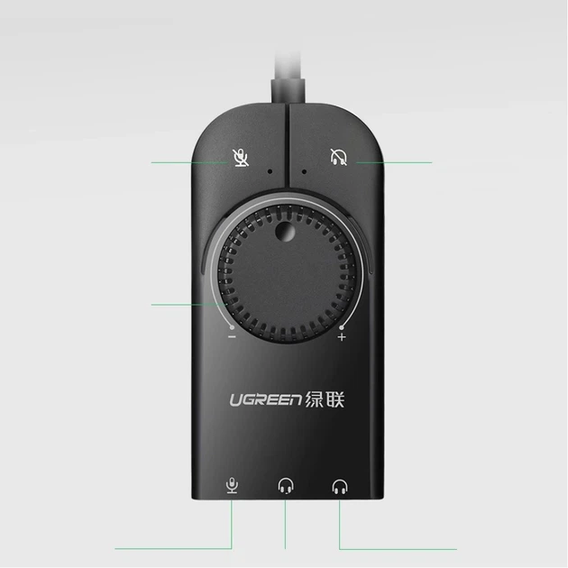 Адаптер Ugreen USB-A to 3.5mm Mini Jack with Volume Control 15cm Black (UGR084BLK) - Фото 4 Адаптер Ugreen USB-A to 3.5mm Mini Jack with Volume Control 15cm Black (UGR084BLK) - изображение 4