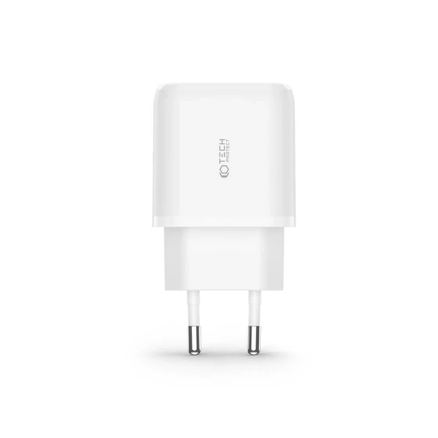 Мережевий зарядний пристрій Tech-Protect 20W USB-C | USB-A with USB-C to USB-C Cable 1m White (9490713930373) - зображення 2