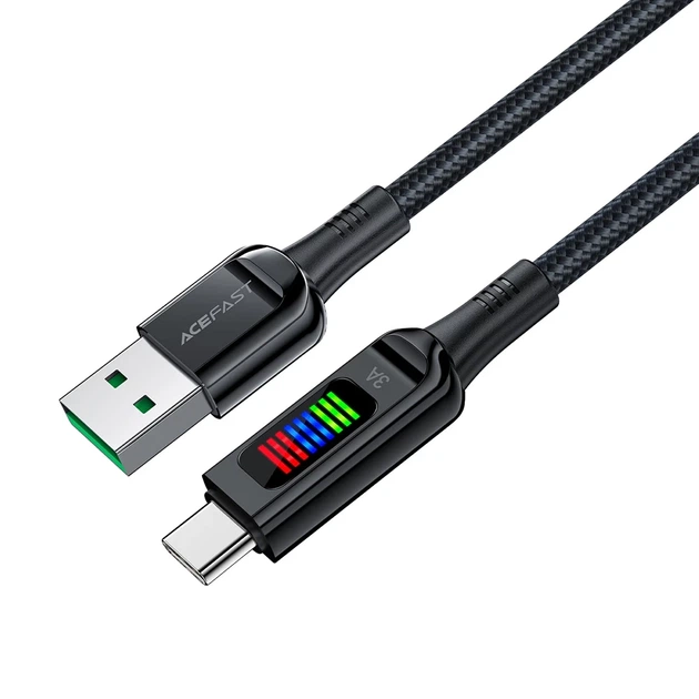 Кабель Acefast Display Cable USB-A to USB-С 60W 1.2m Black (C7-04) - изображение 2