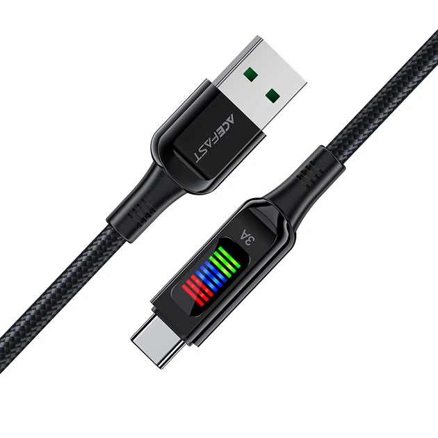 Кабель Acefast Display Cable USB-A to USB-С 60W 1.2m Black (C7-04) - изображение 4