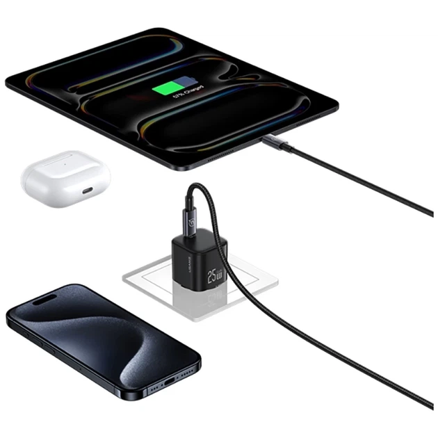 Сетевое зарядное устройство Usams JC Series FC 25W USB-C Black (CC289TC01) - изображение 8