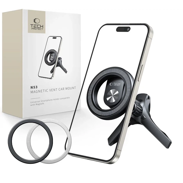 Автодержатель Tech-Protect N53 Stable Vent Car Mount Black with MagSafe (5906302372492) - Фото 1 Автодержатель Tech-Protect N53 Stable Vent Car Mount Black with MagSafe (5906302372492) - изображение 1