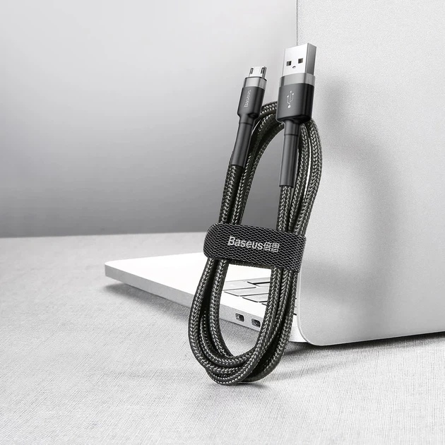 Кабель Baseus Cafule USB-A to Micro-USB 3m Black/Grey (CAMKLF-HG1) - изображение 8