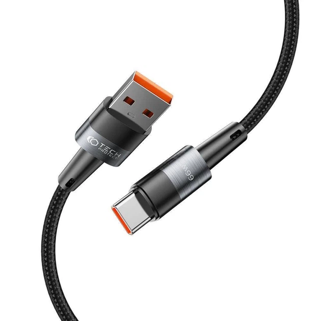 Кабель Tech-Protect Ultraboost USB-A to USB-C 66W 0.5 m Grey (9319456607499) - изображение 2