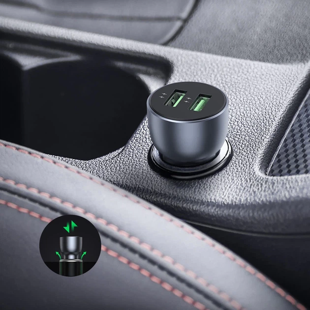 Автомобильное зарядное устройство Ugreen Quick Charge 2x USB-A 36W Gray (UGR988GRY) - Фото 6 Автомобильное зарядное устройство Ugreen Quick Charge 2x USB-A 36W Gray (UGR988GRY) - изображение 6