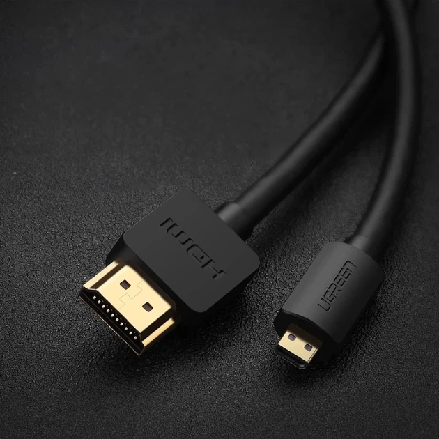 Кабель Ugreen HD127 micro HDMI - HDMI 4K 3D 1m Black (30148-ugreen) - изображение 2