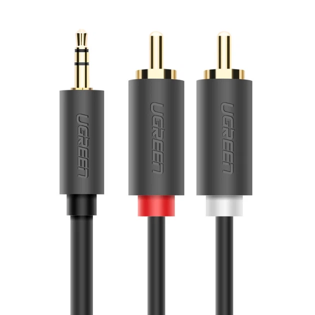 Кабель Ugreen Mini Jack 3.5mm to 2x RCA 1.5m Black (6957303815111) - Фото 2 Кабель Ugreen Mini Jack 3.5mm to 2x RCA 1.5m Black (6957303815111) - зображення 2