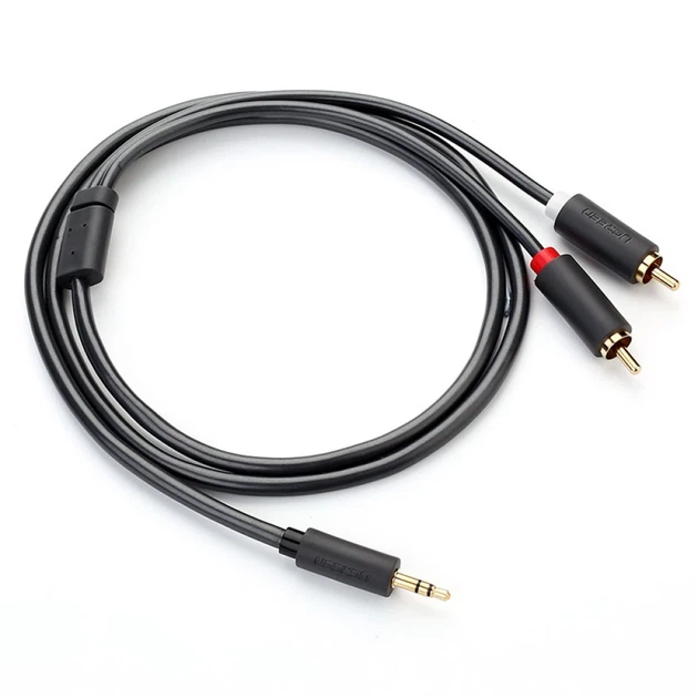 Кабель Ugreen Mini Jack 3.5mm to 2x RCA 1.5m Black (6957303815111) - Фото 4 Кабель Ugreen Mini Jack 3.5mm to 2x RCA 1.5m Black (6957303815111) - зображення 4