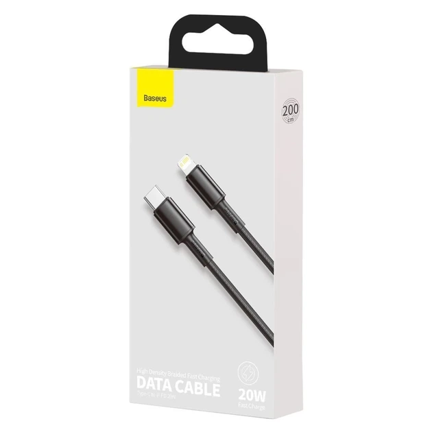 Кабель Baseus High Density Braided USB-C to Lightning 2m Black (CATLGD-A01) - Фото 5 Кабель Baseus High Density Braided USB-C to Lightning 2m Black (CATLGD-A01) - изображение 5