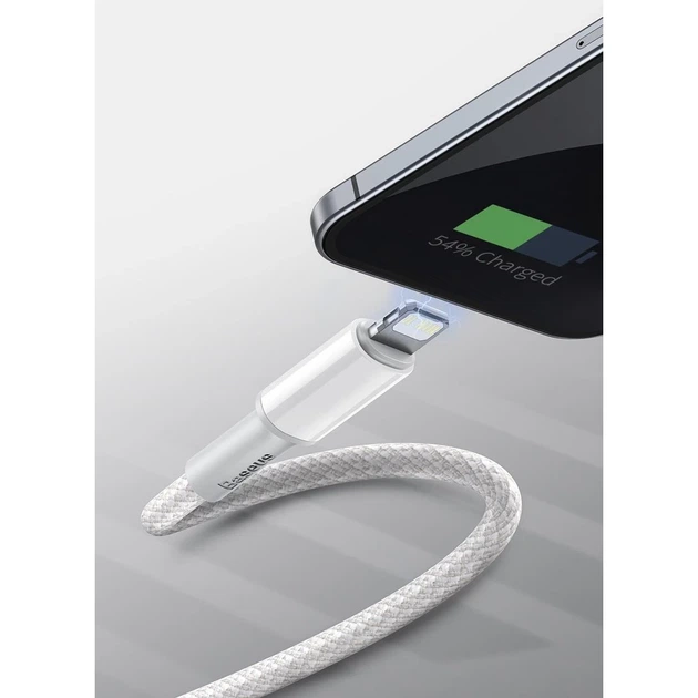 Кабель Baseus High Density Braided USB-C to Lightning 1m White (CATLGD-02) - Фото 13 Кабель Baseus High Density Braided USB-C to Lightning 1m White (CATLGD-02) - изображение 13