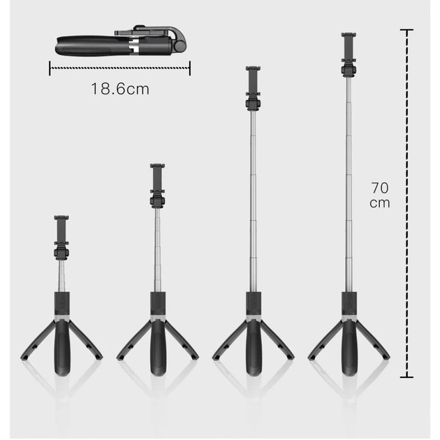 Универсальный штатив Tech-Protect L01S Wireless Selfie Stick Tripod Black (795787711484) - Фото 10 Универсальный штатив Tech-Protect L01S Wireless Selfie Stick Tripod Black (795787711484) - изображение 10