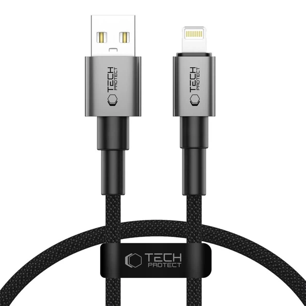 Кабель Tech-Protect Ultraboost DNA USB-A to Lightning 0.25 m Iron Grey (5906302361731) - Фото 1 Кабель Tech-Protect Ultraboost DNA USB-A to Lightning 0.25 m Iron Grey (5906302361731) - изображение 1