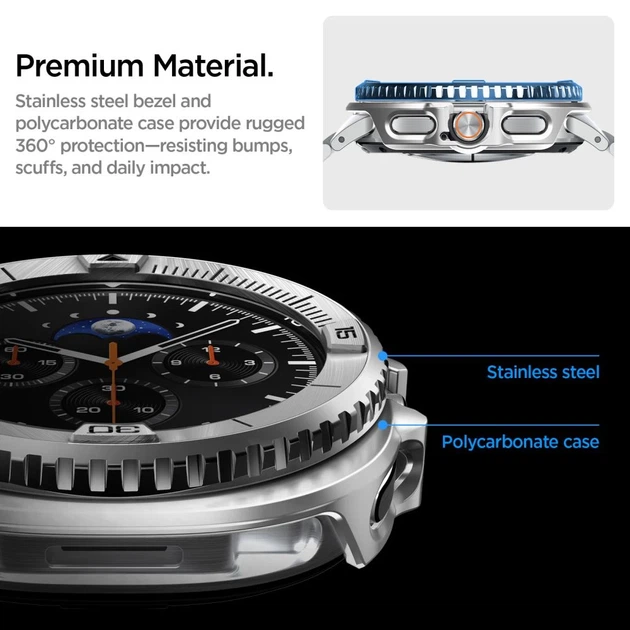 Чохол Spigen Bezel Tune Pro Pilot для Samsung Galaxy Watch 8 Classic 46 mm Silver (ACS10017) - зображення 13