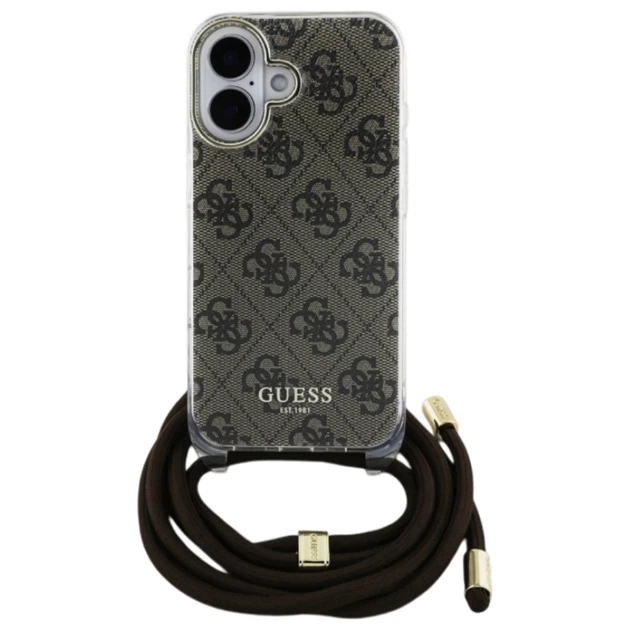 Чохол Guess Crossbody Cord 4G Print для iPhone 16 Brown (GUHCP16SHC4SEW) - зображення 2