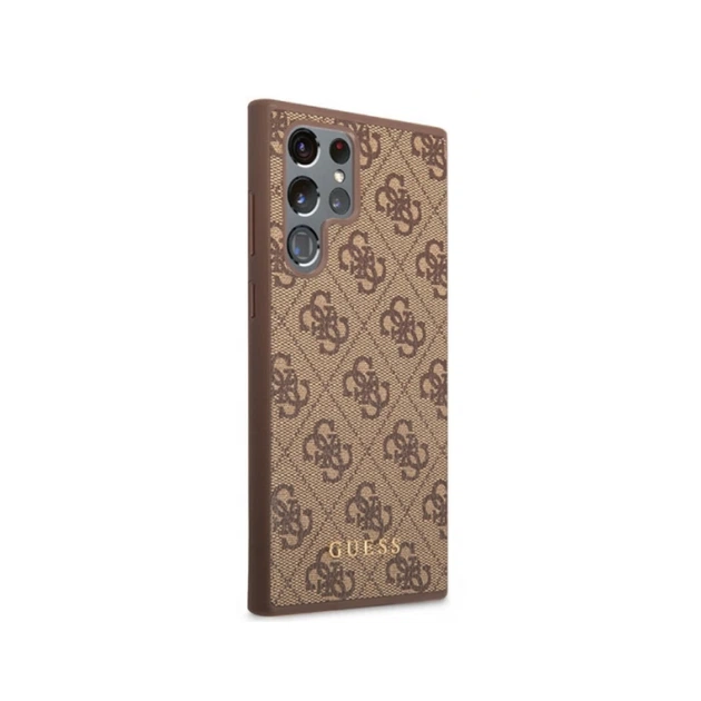 Чохол Guess 4G Metal Gold Logo для Samsung Galaxy S23 Ultra S918 Brown (GUHCS23LG4GFBR) - зображення 4