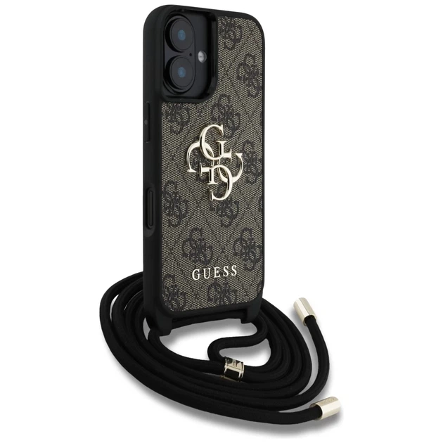 Чохол Guess 4G Big Logo Cord Strap Crossbody для iPhone 16 Brown (GUHCP16SP4GMGCRW) - зображення 3
