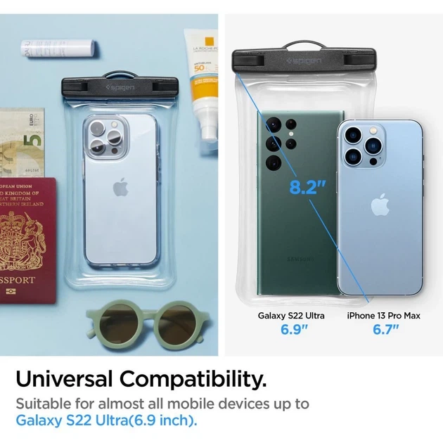 Водонепроникний чохол Spigen A610 Universal Waterproof Float 8.2" Crystal Clear (AMP04530) - Фото 6 Водонепроникний чохол Spigen A610 Universal Waterproof Float 8.2" Crystal Clear (AMP04530) - зображення 6