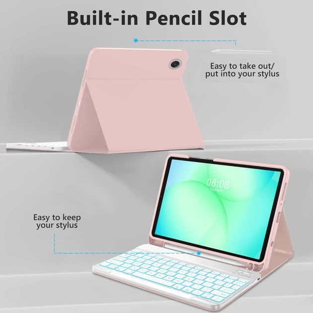 Чехол Tech-Protect SC Pen + Keyboard для Samsung Galaxy Tab A11 | A9 8.7 Pink (5906302335015) - изображение 4