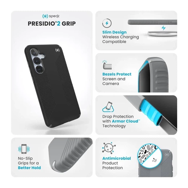Чехол Speck Presidio2 Grip для Samsung Galaxy S25 Plus (S936) Black Slate Grey (150886-3205) - изображение 7