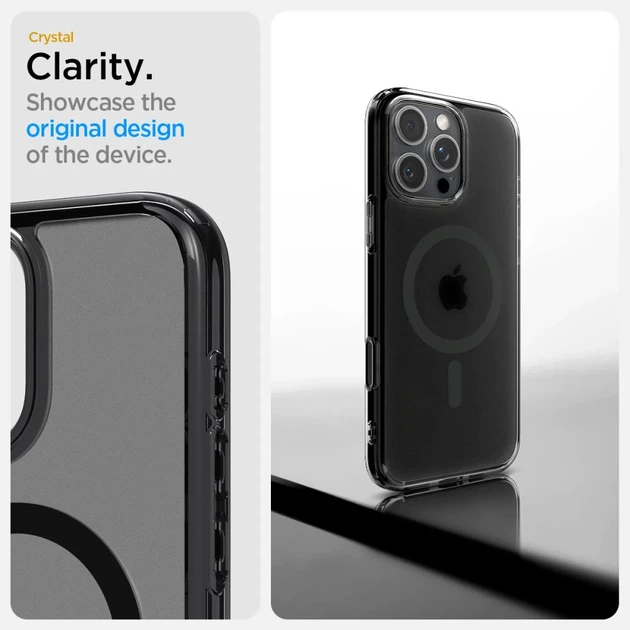 Чехол Spigen Ultra Hybrid "T" для iPhone 16 Pro Frost Black with MagSafe (ACS08514) - изображение 9