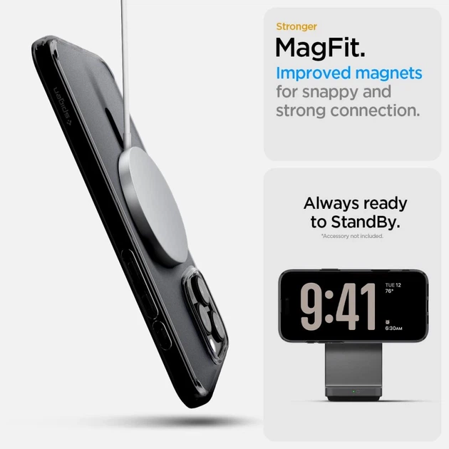 Чехол Spigen Ultra Hybrid "T" для iPhone 16 Pro Frost Black with MagSafe (ACS08514) - изображение 11