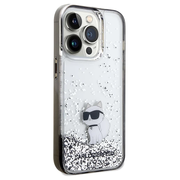 Чохол Karl Lagerfeld Liquid Glitter Choupette для iPhone 14 Pro Transparent (KLHCP14LLKCNSK) - зображення 4