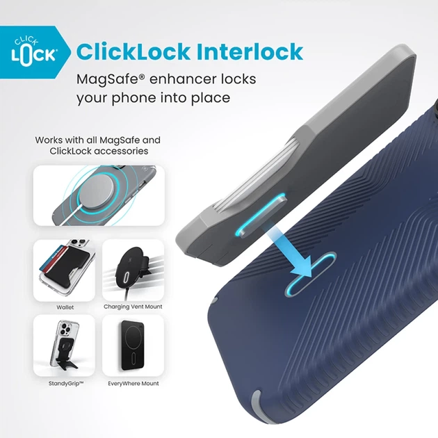 Чехол Speck Presidio2 Grip ClickLock для iPhone 16 Pro Max Coastal Blue Dust Grey with MagSafe (150725-3206) - изображение 2