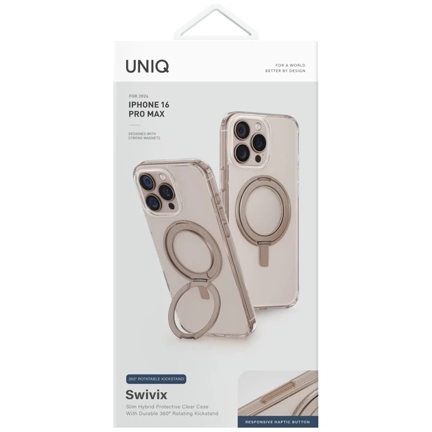 Чохол UNIQ Swivix для iPhone 16 Pro Max Taupe Gold (UNIQ-IP6.9P(2024)-SWVTGLD) - зображення 4