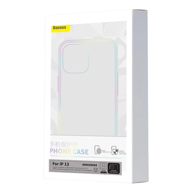 Чехол и защитное стекло Baseus Magnetic Crystal Clear with Cleaner Kit для iPhone 13 Transparent with MagSafe (ARSJ010602) - изображение 8