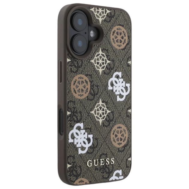 Чохол Guess Peony On 4G Background для iPhone 16 Brown with MagSafe (GUHMP16SP4PWPW) - Фото 4 Чохол Guess Peony On 4G Background для iPhone 16 Brown with MagSafe (GUHMP16SP4PWPW) - зображення 4