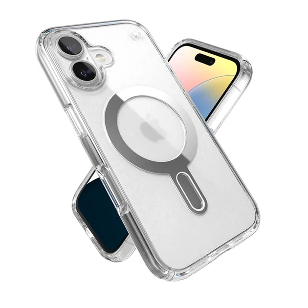 Чехол Speck Presidio Perfect-Clear ClickLock для iPhone 16 Clear Chrome with MagSafe (150691-3199) - изображение 13