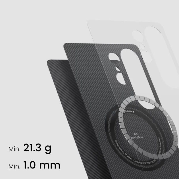 Чехол Pitaka Classic для Samsung Galaxy S25 (S931) 600D Black Grey Twill with MagSafe (KS2501) - изображение 3