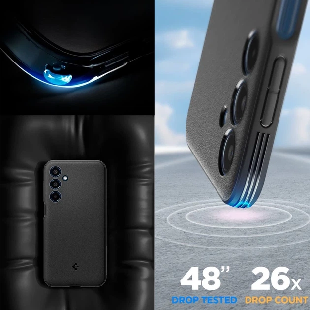 Чехол Spigen Essential SandBlast для Samsung Galaxy M35 (M356) Matte Black (ACS08263) - Фото 8 Чехол Spigen Essential SandBlast для Samsung Galaxy M35 (M356) Matte Black (ACS08263) - изображение 8