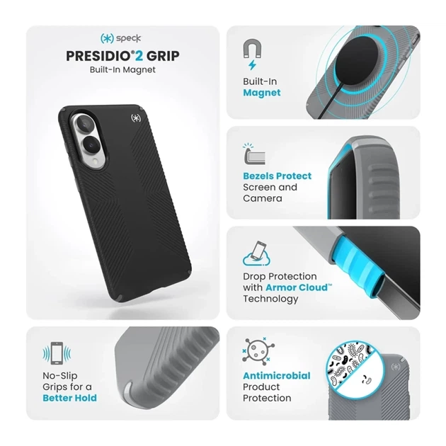 Чехол Speck Presidio2 Grip Magnet для Samsung Galaxy S25 Edge (S937) Black Slate Grey with MagSafe (150932-3205) - изображение 7
