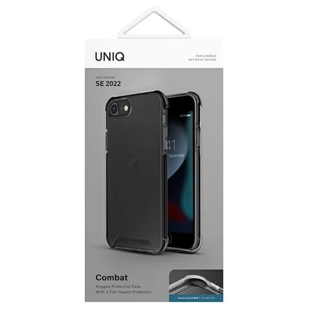 Чохол Uniq Combat для iPhone SE 2022/SE 2020 | 8 | 7 Carbon Black (UNIQ-IPSE(2022)HYB-COMBLK) - зображення 5