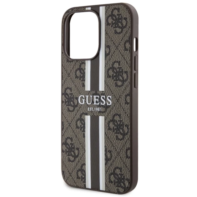 Чохол Guess 4G Printed Stripes для iPhone 13 Pro Brown with MagSafe (GUHMP13LP4RPSW) - зображення 6