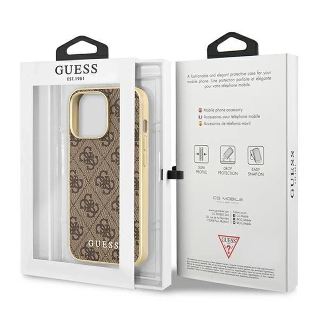 Чохол Guess 4G Collection для iPhone 13 Pro Brown with MagSafe Brown (GUHMP13LG4GB) - зображення 8