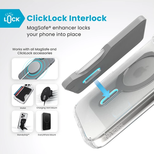 Чехол Speck Presidio Perfect-Clear ClickLock для iPhone 16 Pro Max Clear Chrome with MagSafe (150727-3199) - изображение 2