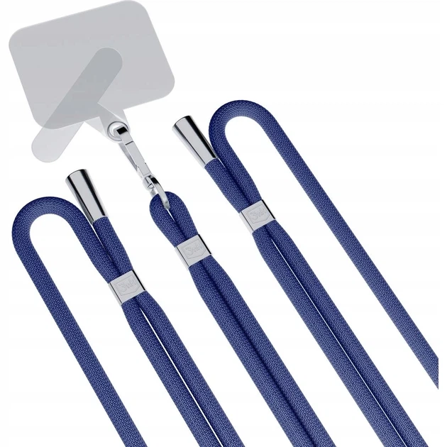 Универсальный шнурок 3mk EasyClip Dark Blue with Silver Metal (5903108568616) - изображение 3
