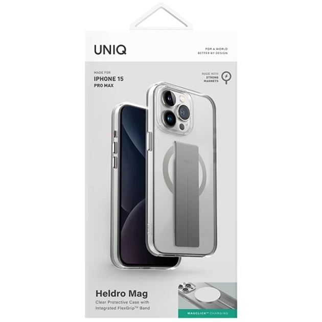 Чохол UNIQ Heldro Mag для iPhone 15 Pro Max Lucent Clear with MagSafe (UNIQ-IP6.7P(2023)-HELMGCLR) - зображення 2