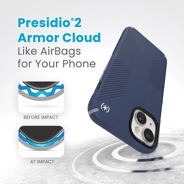 Чехол Speck Presidio2 Grip для iPhone 15 Plus | 14 Plus Coastal Blue Dust Grey with MagSafe (150569-3206) - изображение 8