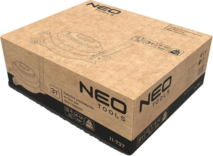 Автомобільний пневматичний підйомник NEO Tools 3 т 145 - 420 мм 11-737 (5907558476125) - зображення 2