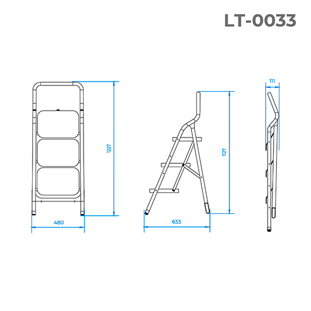 Драбина Intertool 3 ступені 380 x 260 мм, висота 1127 мм (LT-0033) - зображення 7