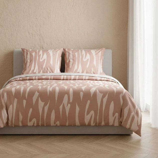 Komplet pościeli Homla Taro Poszewka na pościel 220 x 200 cm + 2 poszewki na poduszki 70x80 cm z mikrofibry karmelowo-beżowy (5906496767784) - obraz 2