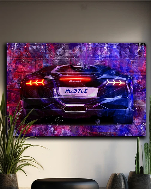 Картина з машиною - Lamborghini Hustle Power - 40х60 см - Фото 6 Картина з машиною - Lamborghini Hustle Power - 40х60 см - изображение 6