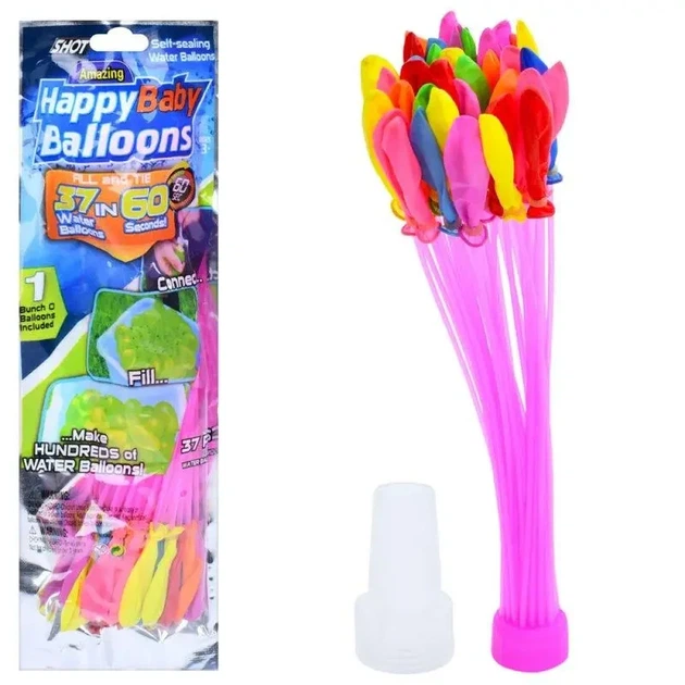 Водяные разноцветные бомбочки-шарики Happy Baby Balloons (37 шт) - изображение 6