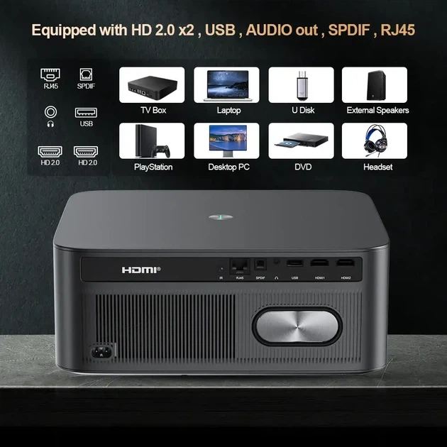 Проектор ThundeaL TD98Pro 3000 ANSI | 4K Decoding | Android 11 | WiFi 6 | стереозвук 2×15W | HDR10+ - зображення 5