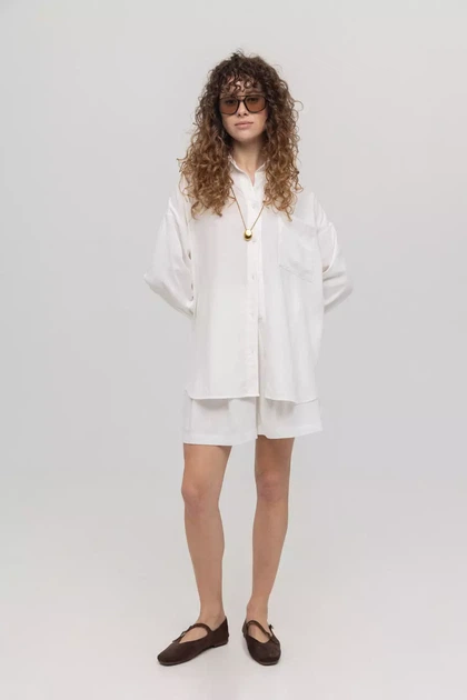 Сорочка лляна SH 001 2530251550309 L/XL Молочний - зображення 2